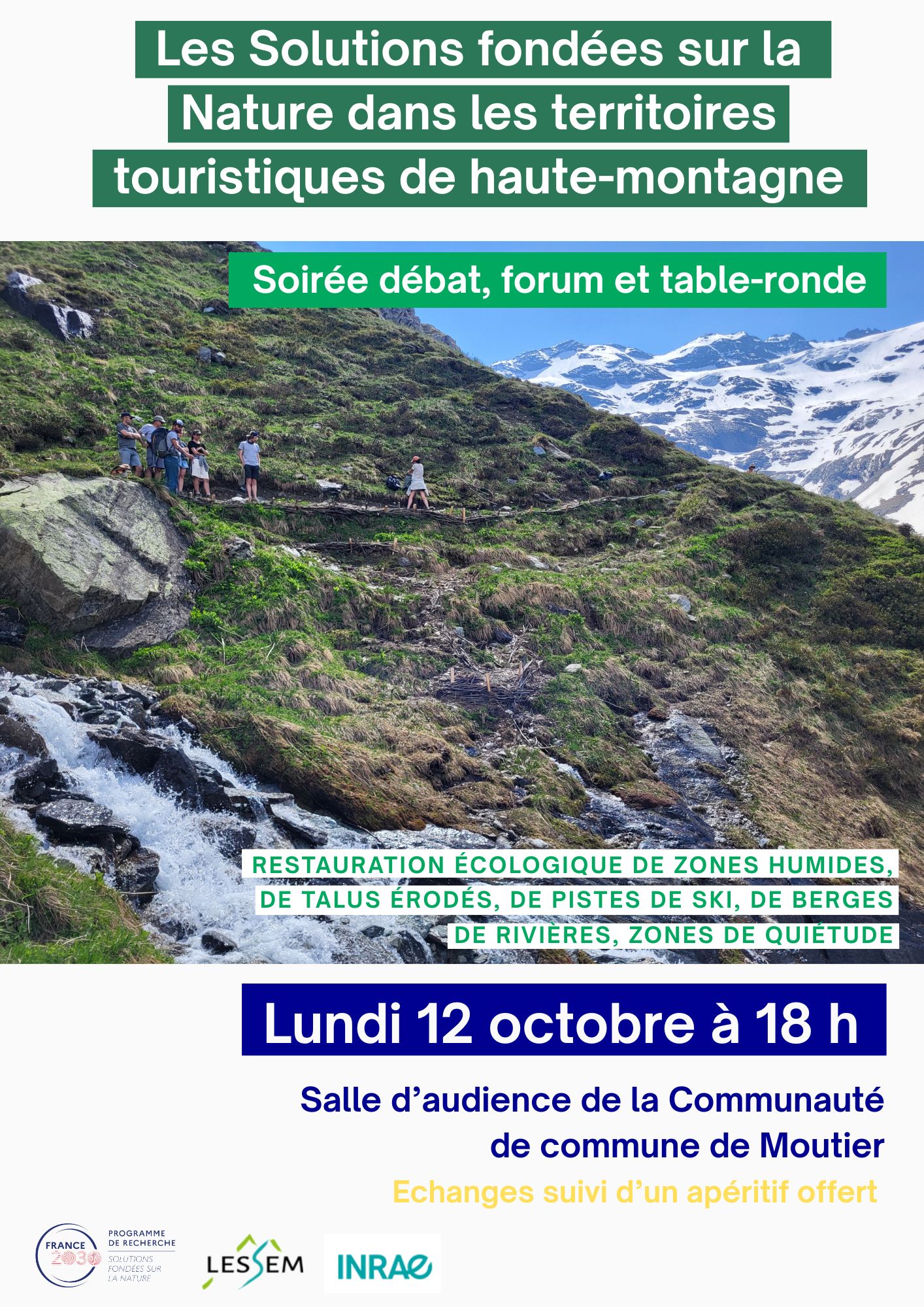  Octobre : VIVALP organise deux soirées grand public sur les Solutions fondées sur la Nature dans les territoires de montagne 